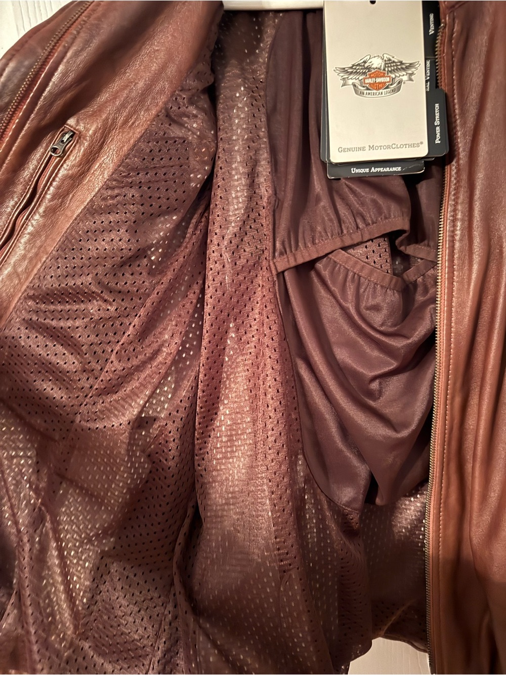Harley-Davidson Brown Leather Riding Jacket - Picture 8 of 9